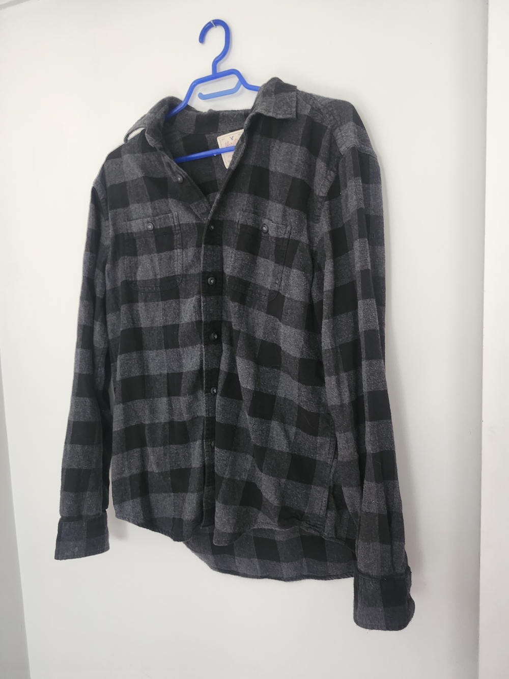 American Eagle Outfitters, Heritage Flannel, Black & Charcol, Plaid, Button Down